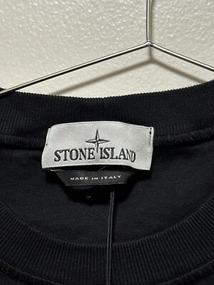 Stone Island Mens Long Sleeve Logo Patch T-Shirt - Black - S