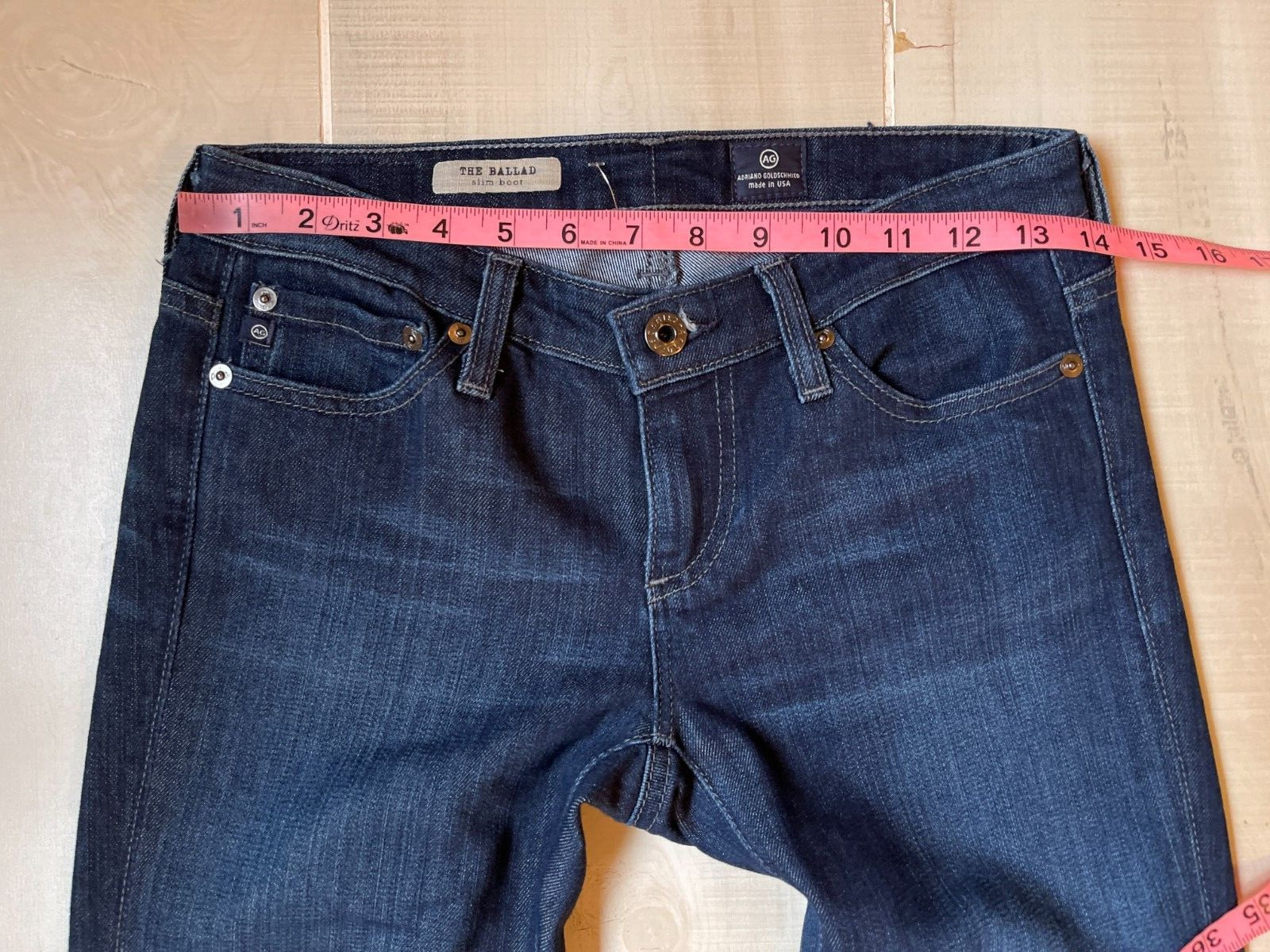 ADRIANO GOLDSCHMIED the ballet slim boot  DENIM JEANS SIZE 25 R women's 31" ins thumbnail 4