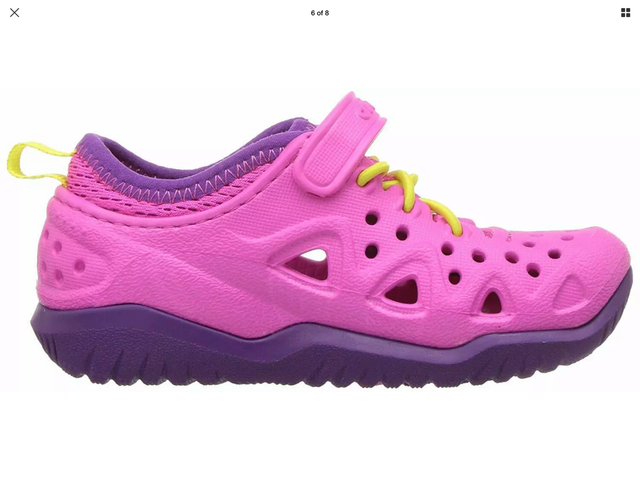 13 /& 6Y REG $35.99 Crocs Kids/' Swiftwater Play Shoe Sizes 11,12 Neon Magenta