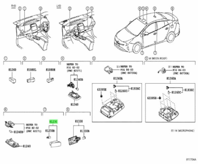 TOYOTA CAMRY HYBRID Prius Lexus GX460 IS300 Lamp Courtesy Genuine