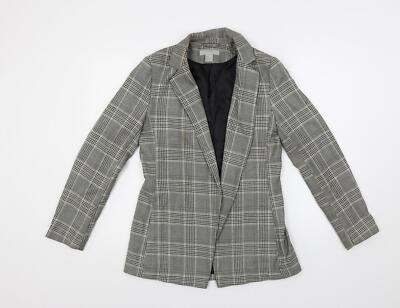 Grau karierte Damenjacke Blazer Größe 8 von H&M