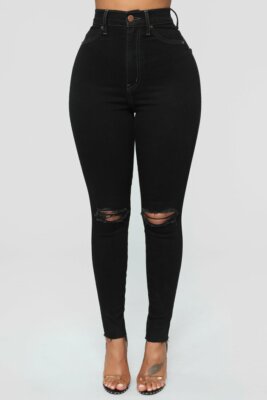 FASHION NOVA She Bad Skinny Jeans Distressed Size 1 Black High Rise Stretch  | eBay