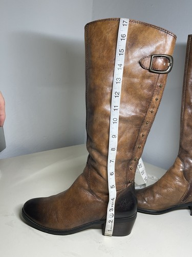 BOTAS DE MONTAR MUJER ARTURO CHIANG BOTAS DE CUERO MARRÓN CON TACHUELAS ALTAS EE. UU. Talla 8,5 M - Imagen 9 de 16