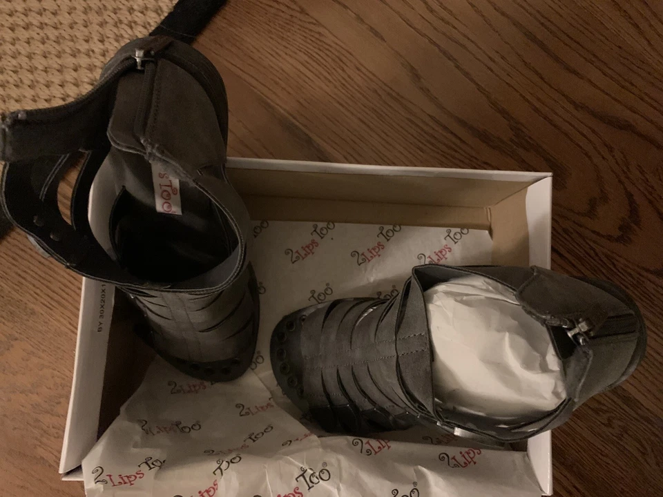 Zapatos sandalia Two Lips Too negros para mujer talla 7 ropa informal Foto 4 de 4