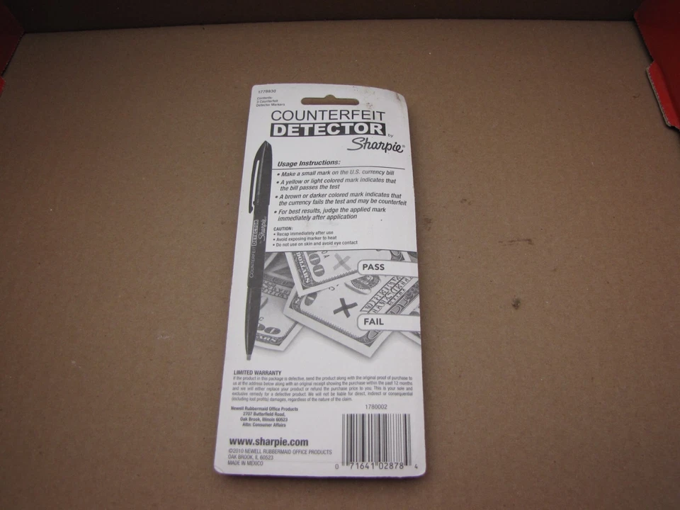 PACK DE 3 PLUMAS SHARPIE DETECTOR DE FALSIFICACIONES Foto 2 de 2