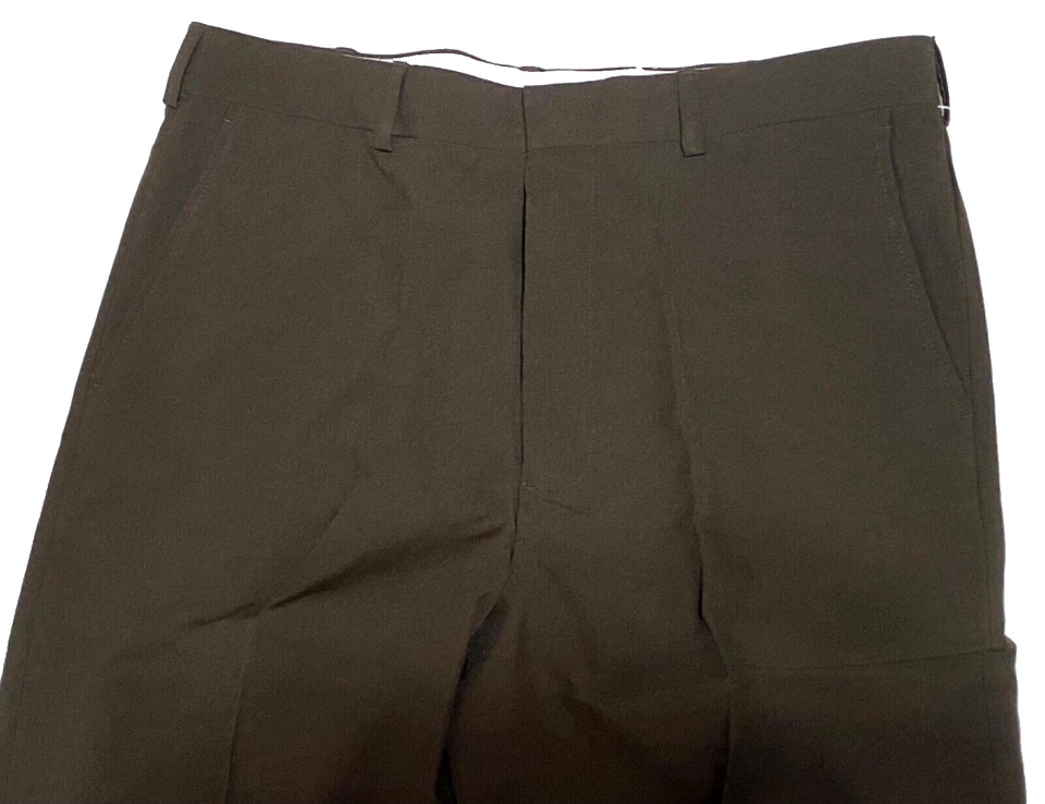 men's John Blair dress pants size 37x27 brown zipper pockets belt loops polyest - Image 4 of 4