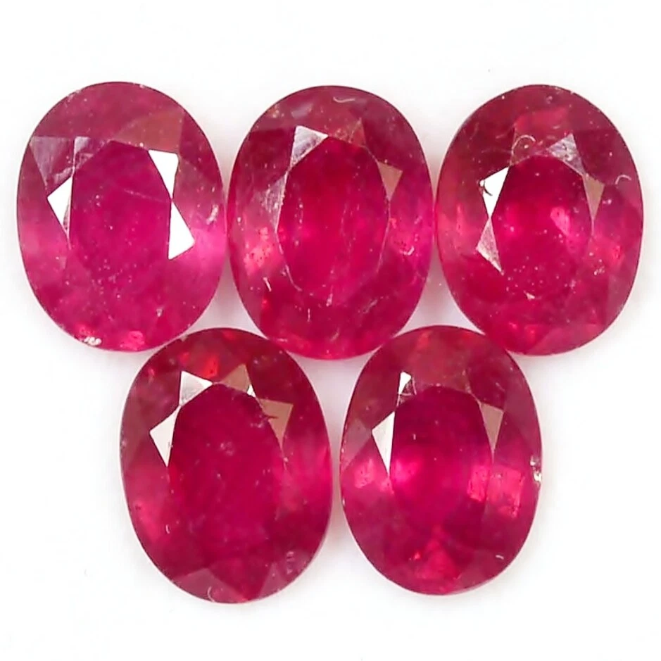 Wholesale Lot of 5x4mm & 11x9mm Oval Cut Natural Pink Ruby Loose Calibrated Gem - Image 2 of 3