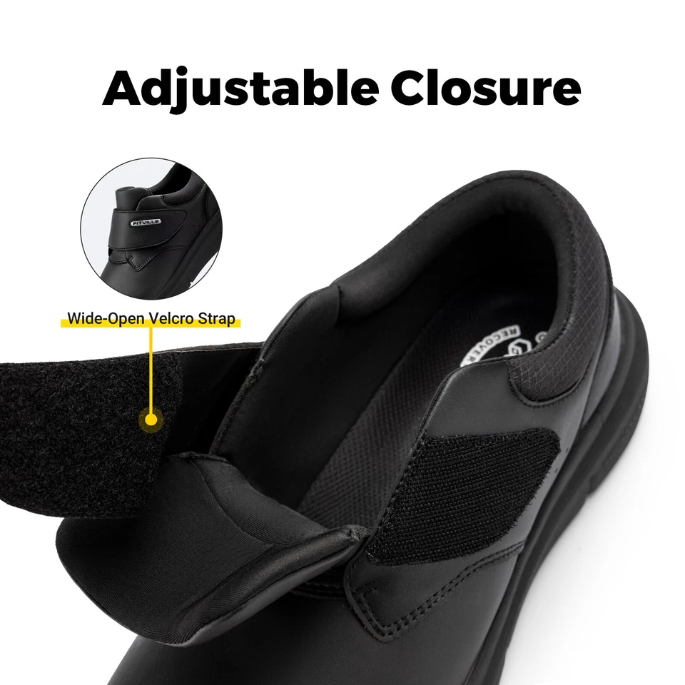 FitVille Para hombres Zapatos para Diabéticos Cuero Extra Anchos Zapatos para Caminar Informales Oxford Foto 4 de 4