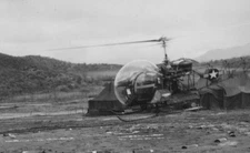 1950s Korea War US Army Helicopter Landing Tent Field Military Airlift