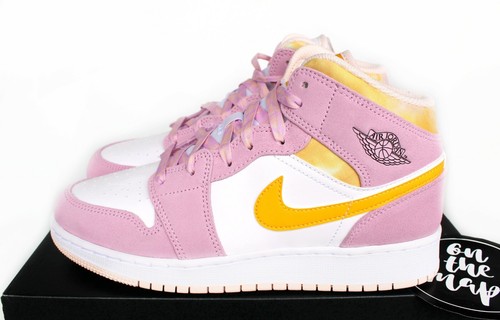 Nike Air Jordan 1 Retro Mid SE Cherry Blossom Pink Yellow GS UK 3 4 5 6 7 US Neu - Bild 2 von 12