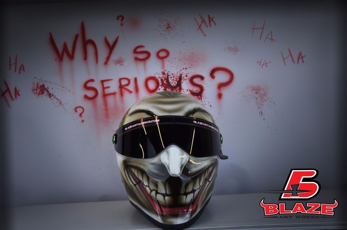 Custom airbrushed/painted Joker On Matrix StreetFX helmet, bandit simpson style | eBay