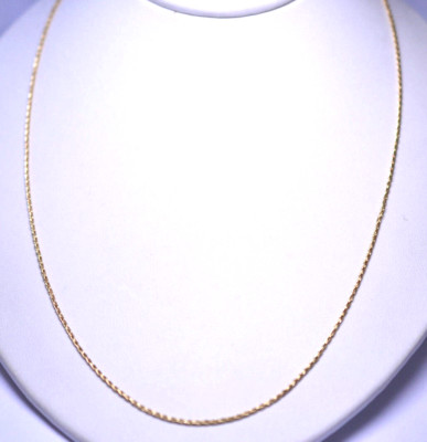 14K YELLOW GOLD SPIGA LINK 20 INCH NARROW CHAIN NECKLACE 4.7 GRAMS 1.2 MM THICK