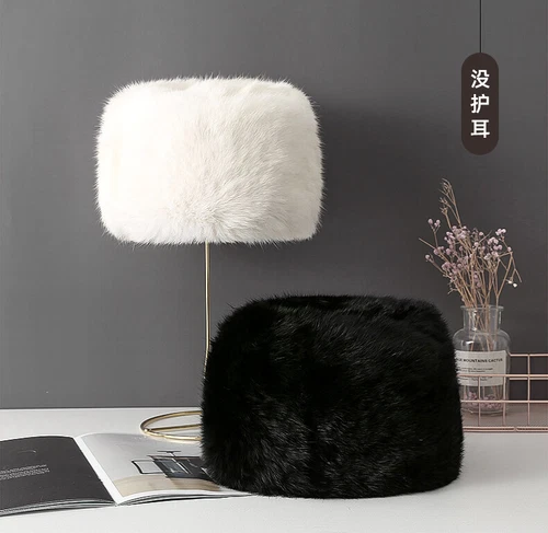 100% Real Rabbit Fur Hat Thicken Winter Warm Flat Top Cap Fashion Outdoor Men - Picture 9 of 24