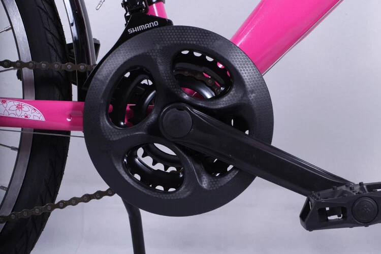 24 ZOLL MÄDCHENFAHRRAD SHIMANO 21GANG 24" FAHRRAD PINK-WEISS MIT BELEUCHTUNG 605 - Bild 4 von 4