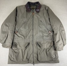 Timberland Weathergear Canvas Zip Lined Barn Jacket Coat Leather Collar Medium