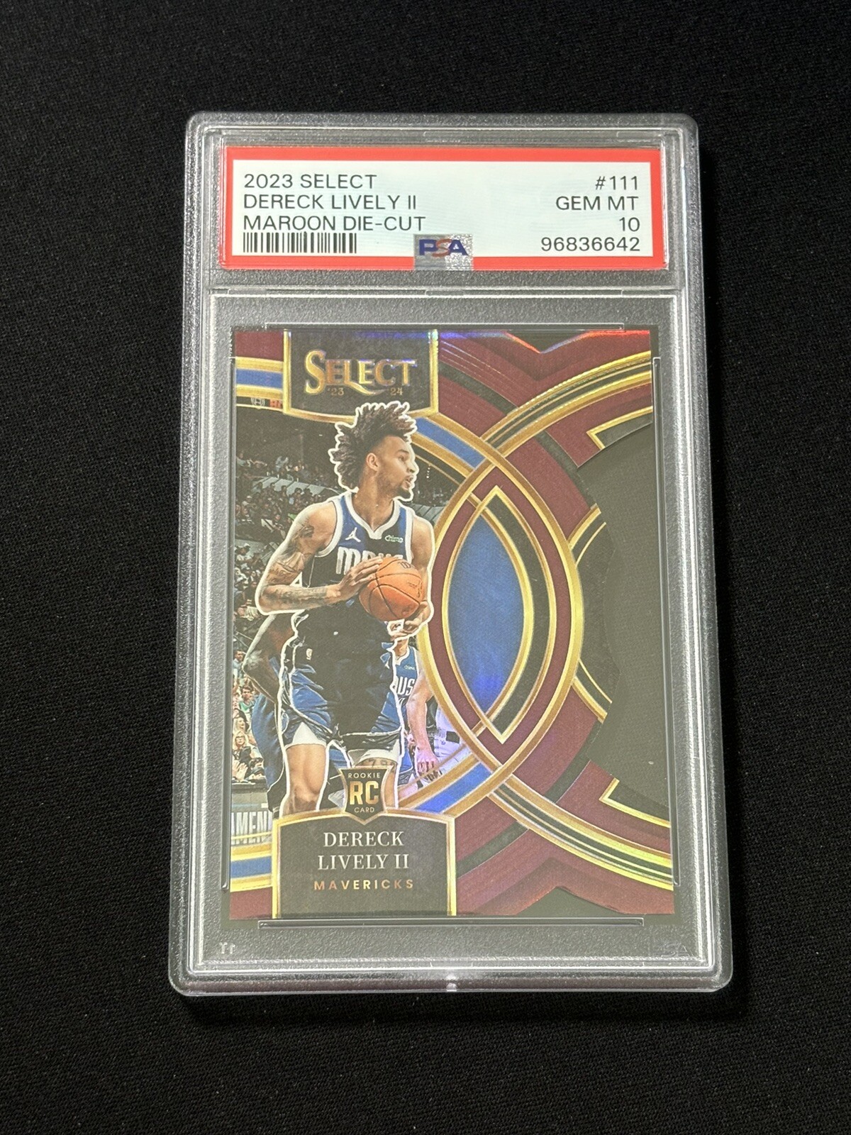Dereck Lively II 2023-24 Select Premier Rookie MAROON RC /175 PSA 10 Die Cut