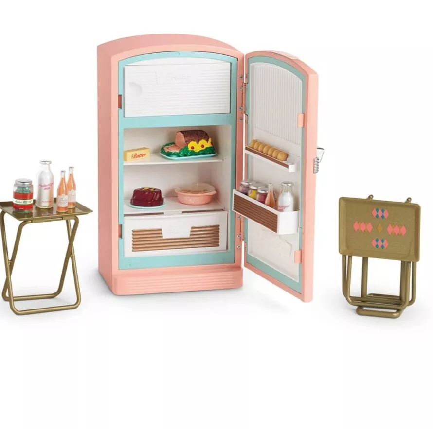 American Girl Doll Maryellen's Refrigerator Fridge Full set ! Retired