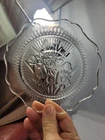 VTG Jeanette Iris & Herringbone Depression Clear Saucer/Bread Plates Set/4.   71