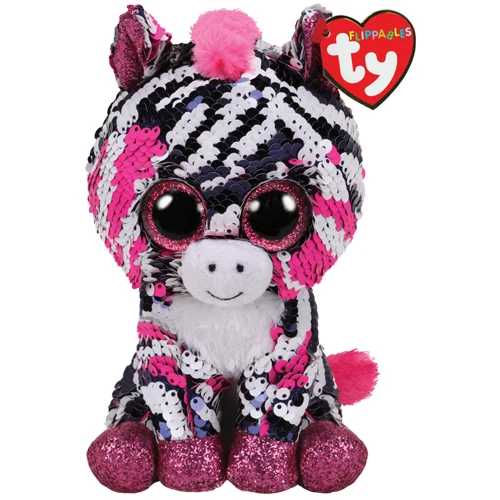 2019 TY Flippables 6 ZOEY Zebra Beanie Boo Color Changing Sequin Plush  MWMTs