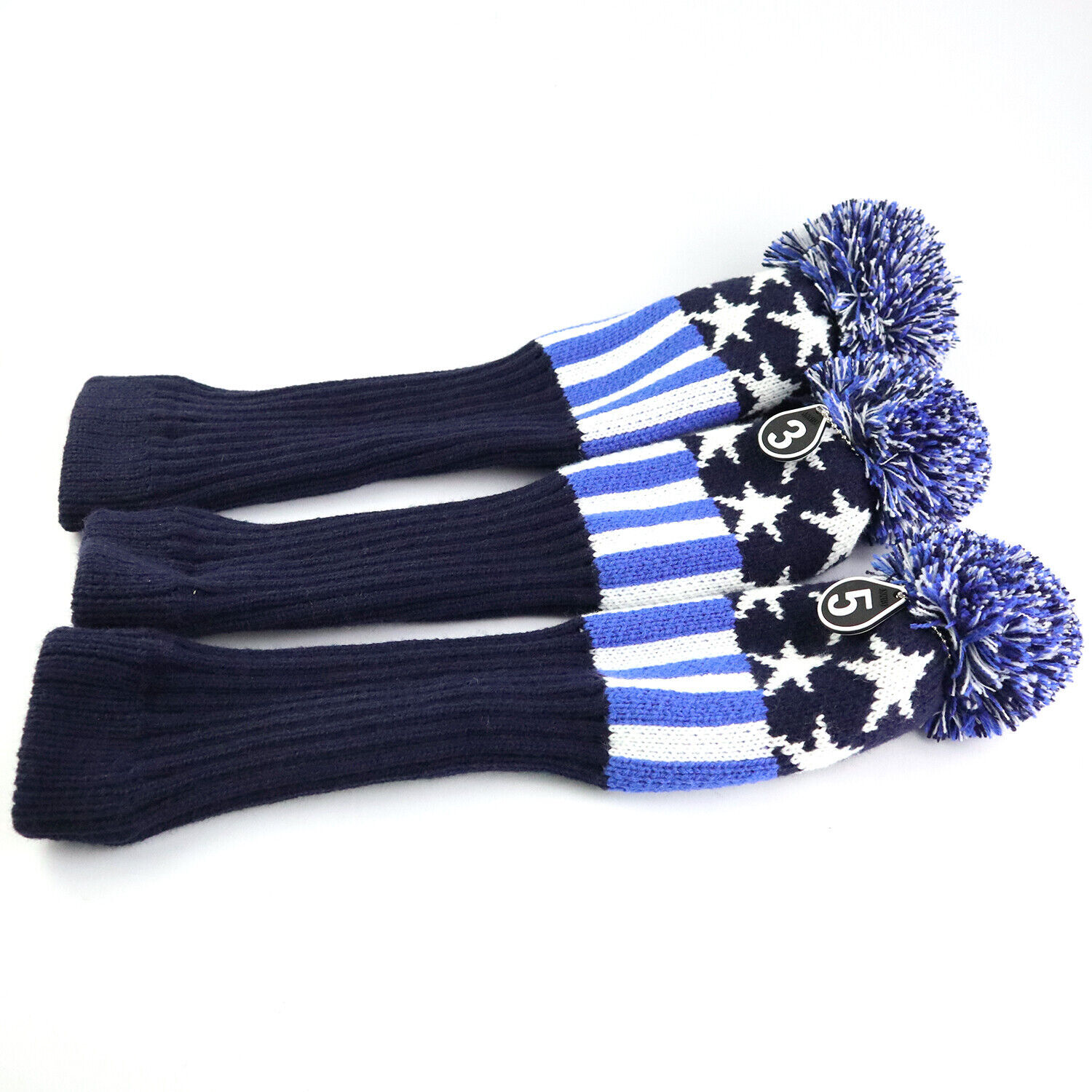 3X Vintage Golf Club Knitted Headcover 1 3 5 Fairway Woods Club Head