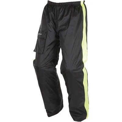 Pantalon De Pluie Moto Imperméable M - Modeka AX-DRY - Noir-Fluorescent Jaune - Photo 1/3