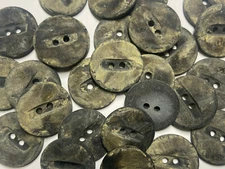Unique Rustic Carved Poly Faux Stone Button Brown/Charcoal Shade 15mm 20mm 2hole