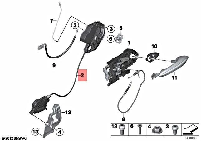 Genuine BMW Alpina M6 B6 F06 640d 640dX 640i Lock Complete Right 