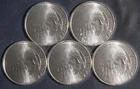 FIVE (5) INDIAN BUFFALO 1 OZ .999 SILVER ROUNDS ( 5 OZ TOTAL)  LOT 061003