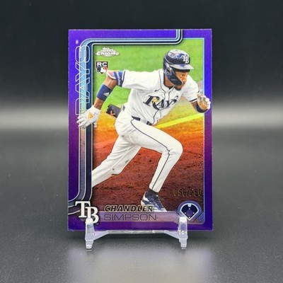2025 Topps Chrome Update Chandler Simpson RC #USC179 Purple Refractor /250 Rays
