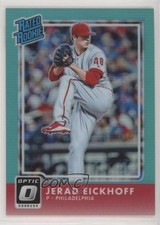 2016 Panini Donruss Optic Rated Rookies Aqua 186/299 Jerad Eickhoff #63 6f8