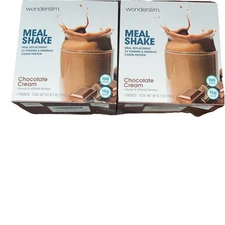 WonderSlim Meal Replacement Shake, Chocolate Cream, Lot Of 2 Boxes 14 Packets