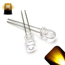 100 x LED 5mm Yellow Gold Slow Flashing Blinking Strobe Ultra Bright LEDs 1Hz RC