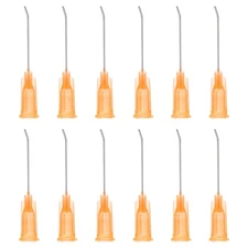 12 Pcs 23G 1 Inch Blunt Tip Dispensing Needles for Adhesive Glue, Orange