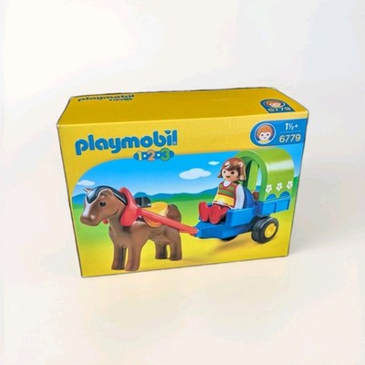 Playmobil 6779 (1.2.3): Wagen mit Pony / Box neu und versiegelt