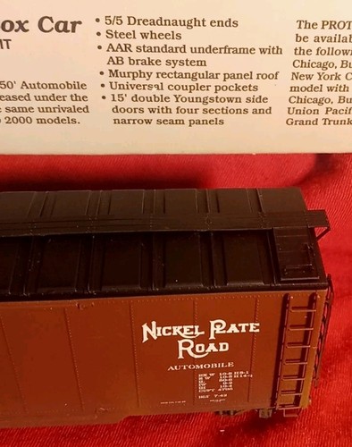 Nickel Plate Road 50' Automobile Four Door Proto 2000 Life-like Kit R4A KD NKP - Picture 5 of 7