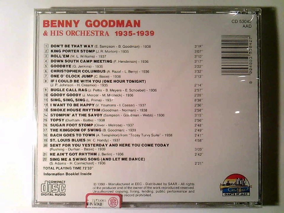 And His Orchestra 1935-1939 Goodman, Benny: - Bild 2 von 2
