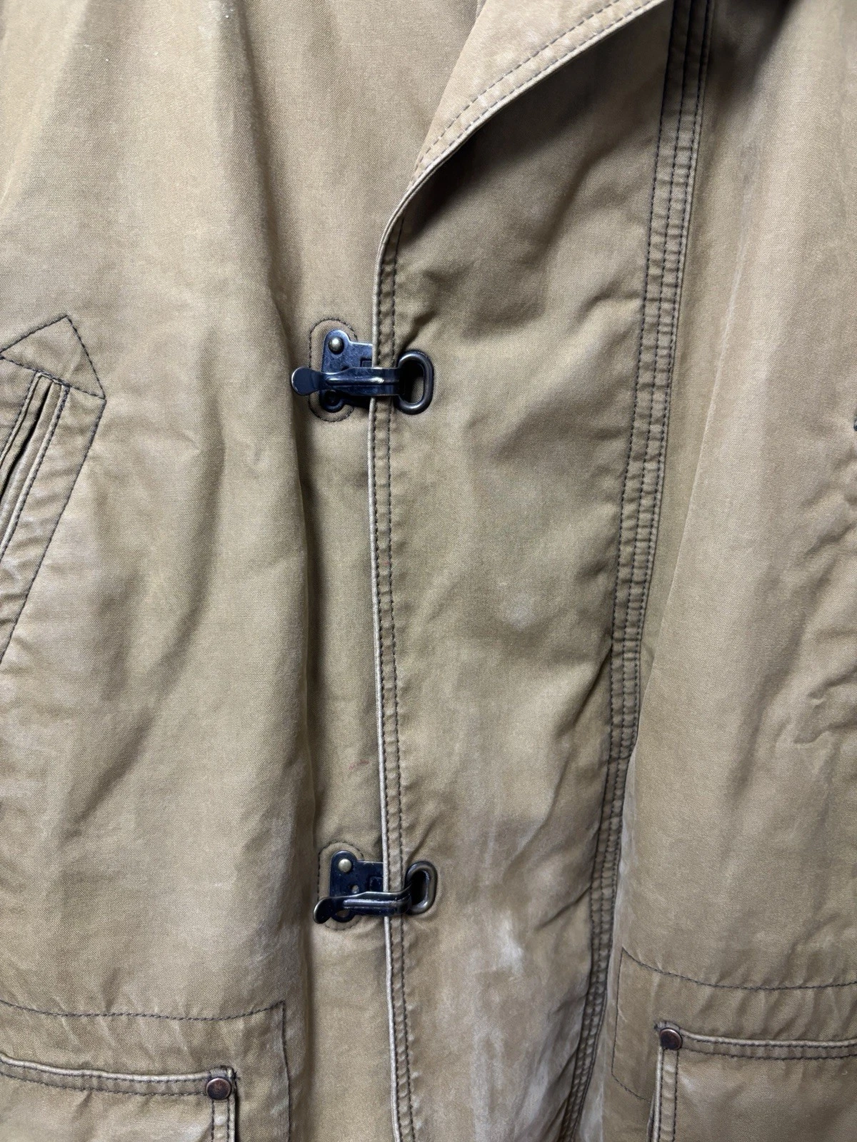 J Crew Jacket Mens M Brown Tan Woodland Military Field Barn Coat Lobster Fireman - product detail image 7