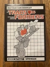Transformers 1986 SPRINGER  G1 Instruction Manual Booklet Vintage Hasbro Autobot