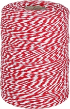 Vivifying Red and White Twine, 656 Feet 2Mm Cotton Bakers Twine String for Gift