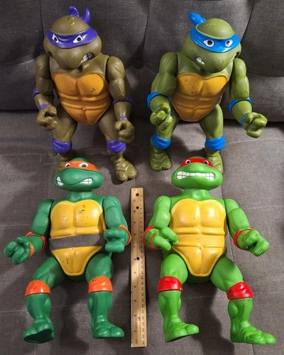 Teenage Mutant Ninja Turtles Giant SIze 13" Figures Set of 4 Playmates Toys 1989