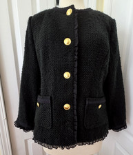 Joan Rivers Women's Blazer Sz 14 Cashmere jacket Suit black