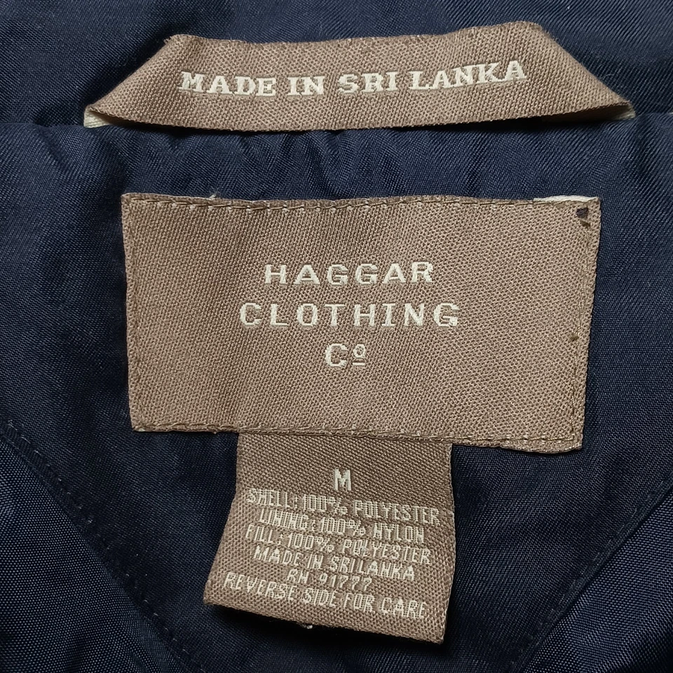 Chaqueta de bombardero de gran tamaño con cremallera completa aislada Haggar Clothing de colección para hombre talla M beige Foto 3 de 4