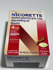  NEW Nicorette Cinnamon Surge 4mg Gum - 100 Count EXP:8/27
