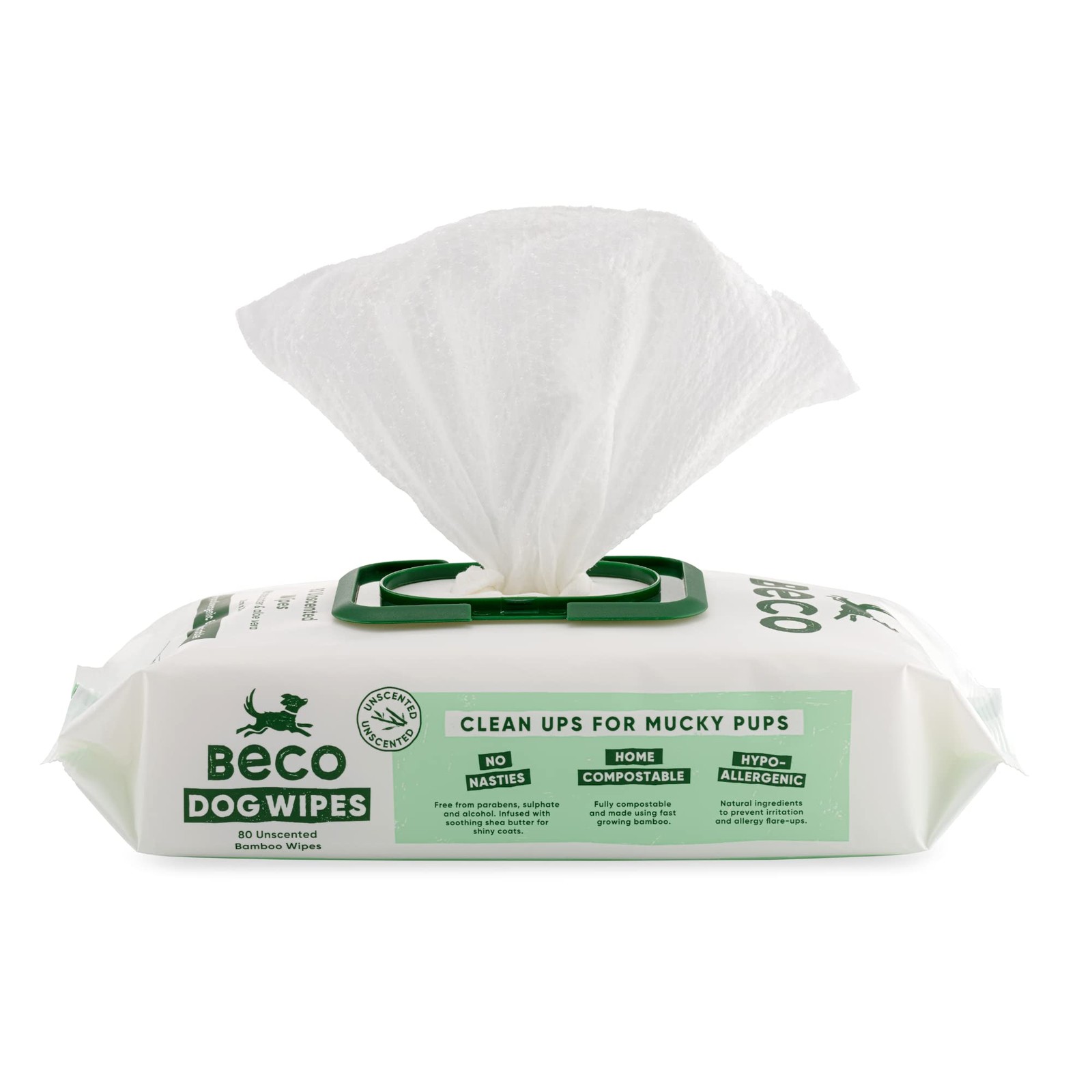 Salviette Beco Cane Bambù 80 pz - Pulizia Ecologica e Compostabile