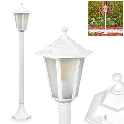 HOFSTEIN Rivale Wegeleuchte Garten Wegelampe aus Metall/Glas in Weiß/Milchglas