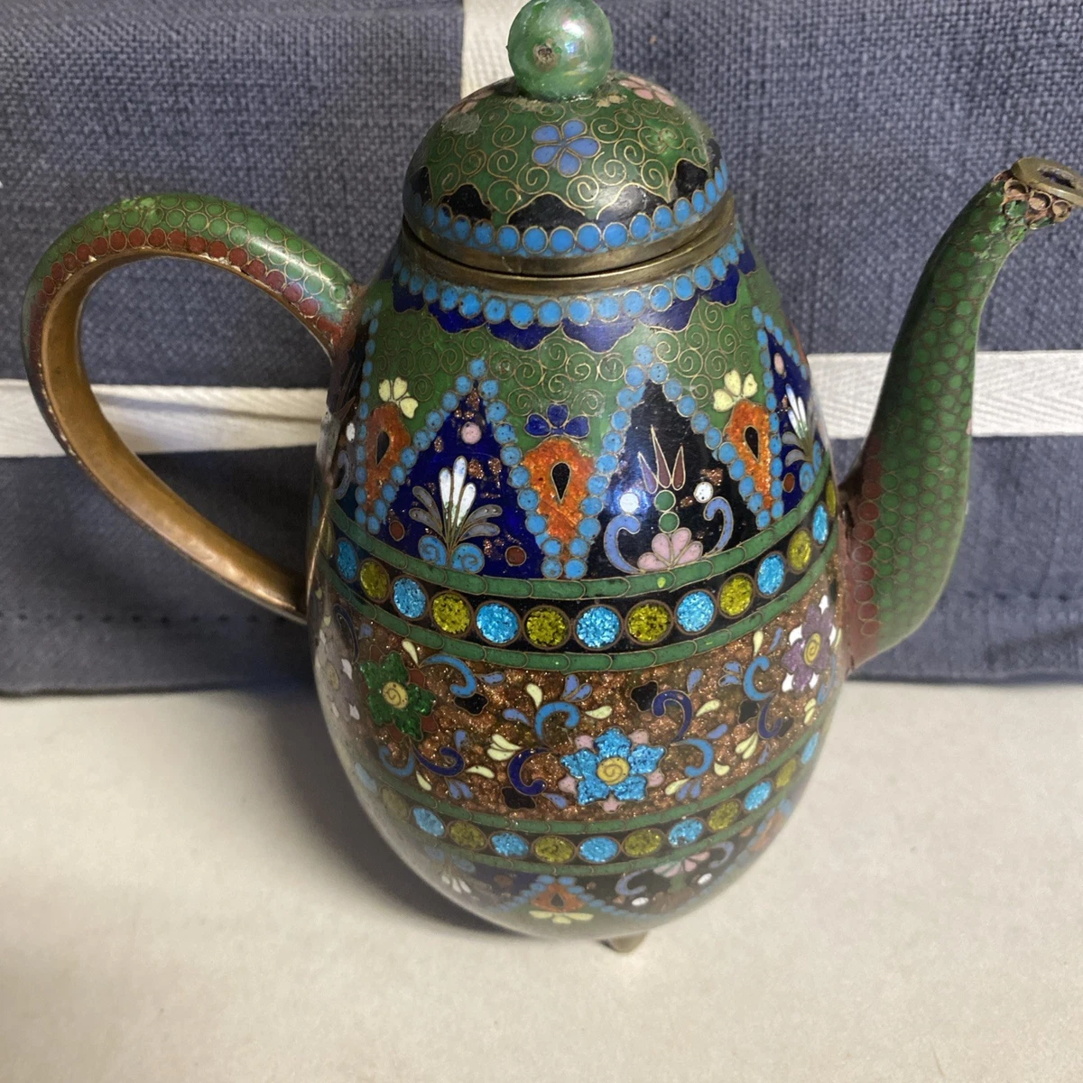 景泰蓝古董日本茶壶| eBay