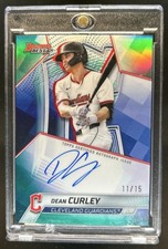 2025 Bowman's Best Dean Curley Auto Autograph Refractor Teal #/15 Guardians
