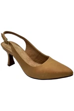 Clarks Collection Sling-Back Leather Pumps Kataleyna Step Warm Beige