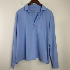 Frank Eileen Patrick Heritage Jersey Popover Henley XL Blue Preppy Relaxed NEW