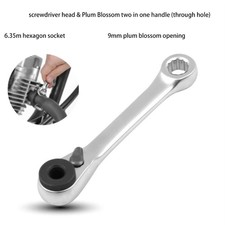 1/4 Inch Hexagonal Mini Ratchet Wrench Double Headed Screwdriver Bit Tool DIY